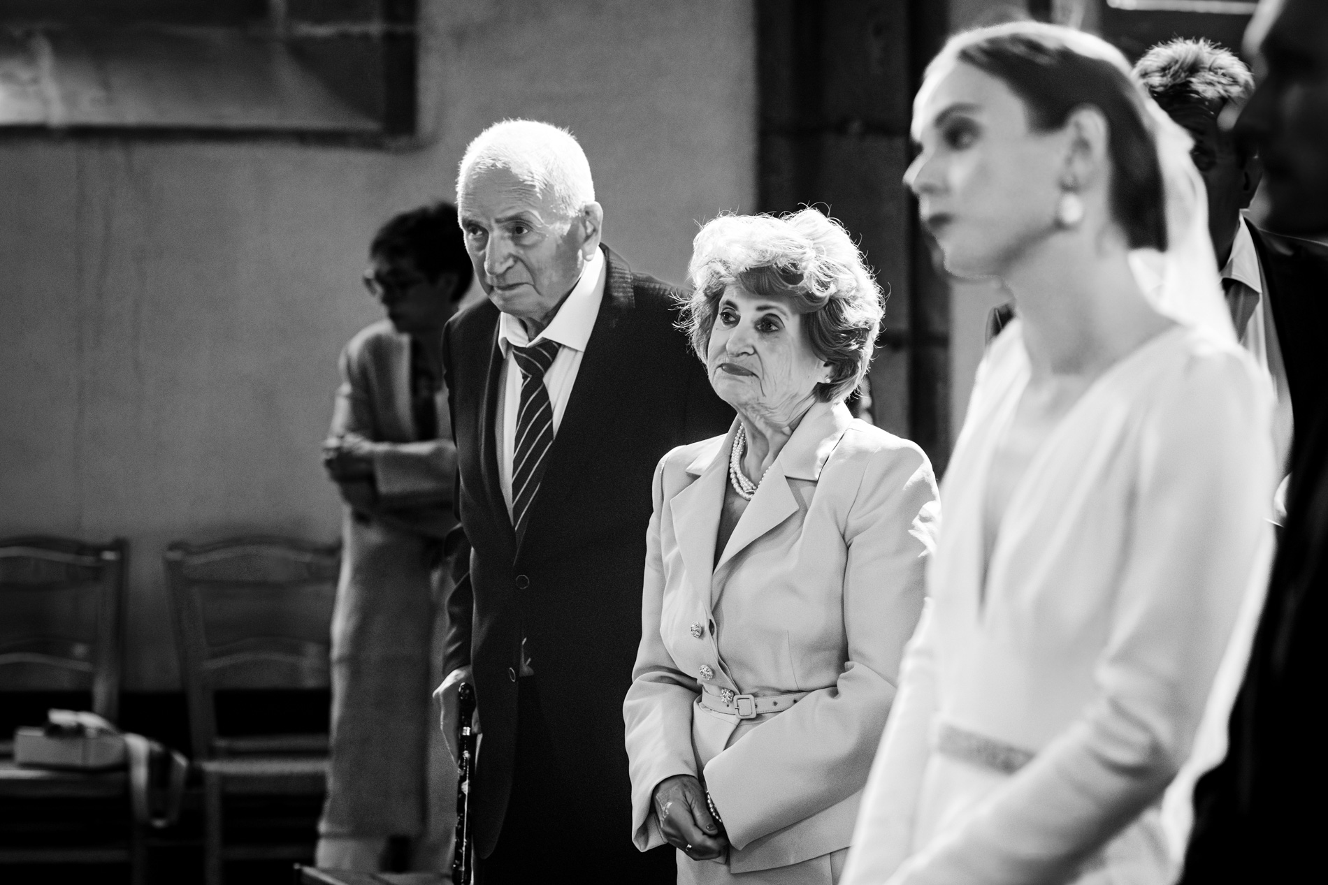 Grands-parents de la mariée à l'eglise